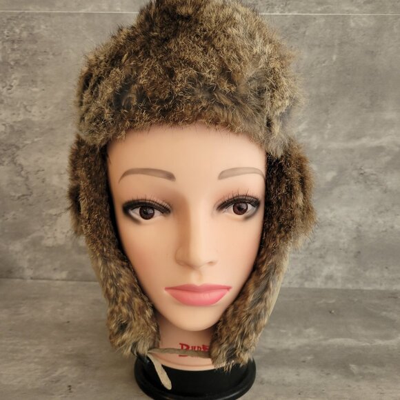 Yukon Tracks Hat Trapper Aviator Faux Fur Lined Ear Flap Winter Mens Large Brown - Picture 2 of 8